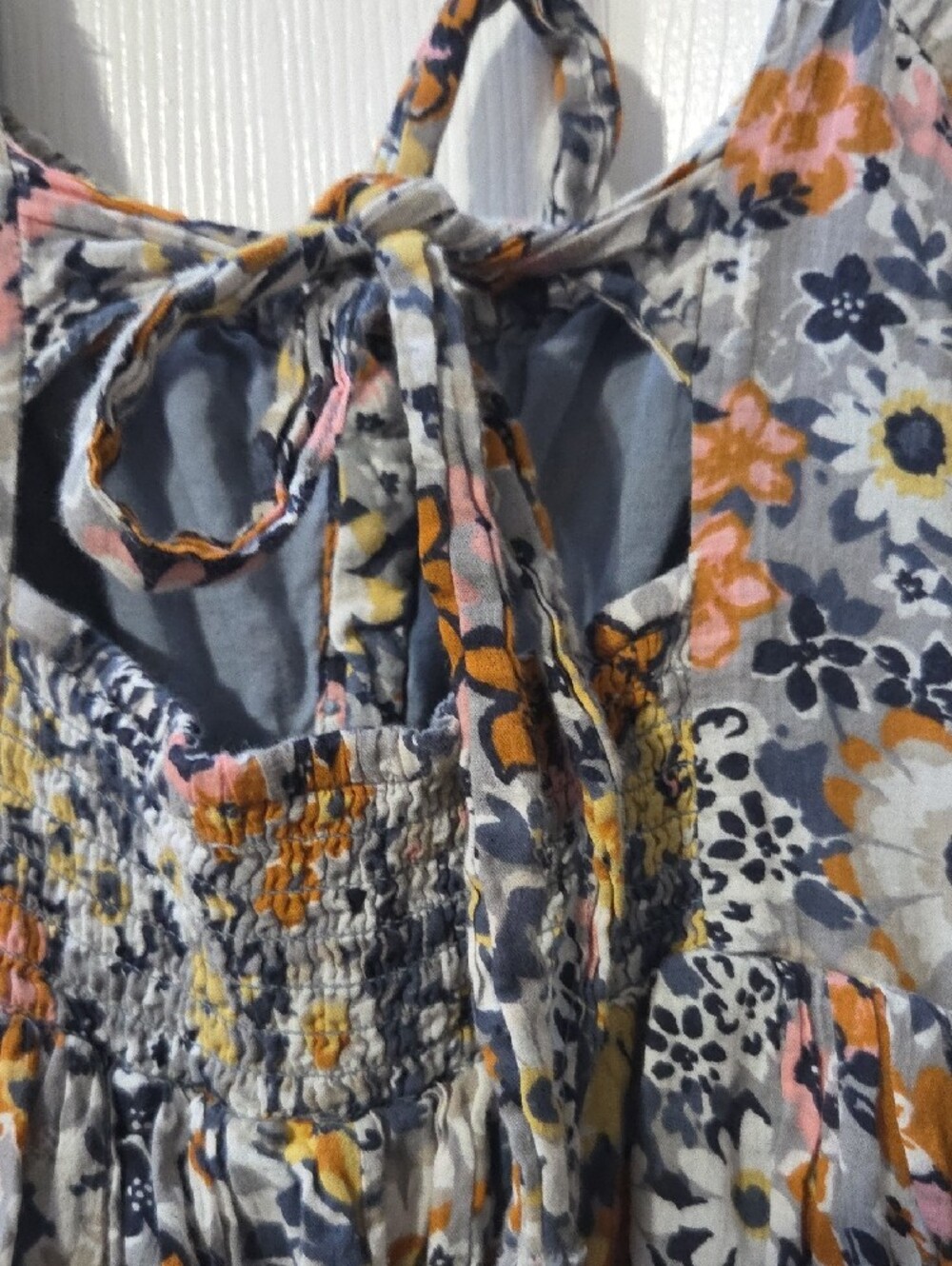 American Eagle Outfitters Floral Mini Dress in Gray, Yellow, Pink - Picture 8 of 9